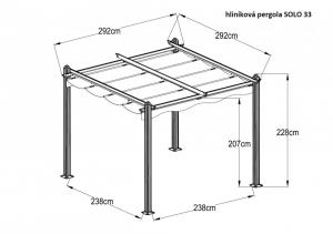 Hliníková pergola so zaťahovacou strechou 2,92 x 2,92 m Dekorhome #3 small