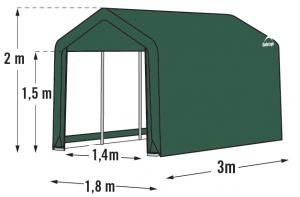 Plachtový prístrešok 1,8 x 3 m zelená Dekorhome #1 small