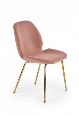 Jedálenská stolička K381 zamat / zlatá Halmar Ružová