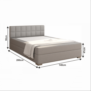 Boxspringová posteľ FERATA KOMFORT svetlosivá Tempo Kondela 140 x 200 cm