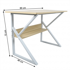 Pracovný stôl s policou TARCAL dub / biela Tempo Kondela 80x40 cm