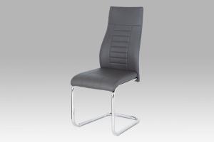 Jedálenská stolička HC-955 ekokoža / chróm Autronic Sivá