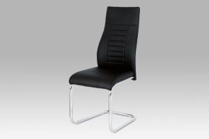 Jedálenská stolička HC-955 ekokoža / chróm Autronic Čierna