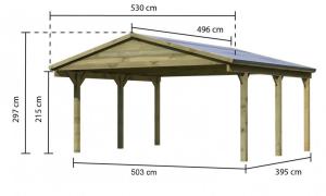 Drevený prístrešok / carport 530x496 cm Lanitplast #2 small