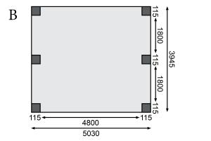 Drevený prístrešok / carport 530x496 cm Lanitplast #3 small