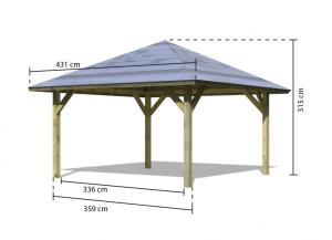 Drevený prístrešok / carport 431x431 cm Lanitplast #2 small