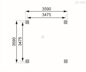 Drevený prístrešok / carport 431x431 cm Lanitplast #3 small