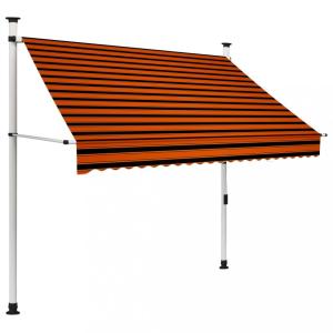 Ručne zaťahovacia markíza oranžová / hnedá Dekorhome 150 cm #2 small