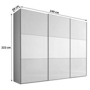 Skriňa Includo Glas Sklo Biele/sivé,š.cca 249cm #1 small